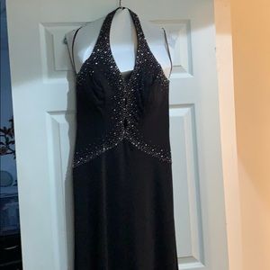 Black Sequins Evening Gown